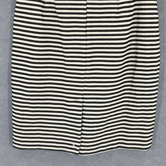 Talbots Women's Striped Pencil Skirt Black‎ Cream Stretchy Sz 12 Classic Career - Picture 7 of 12